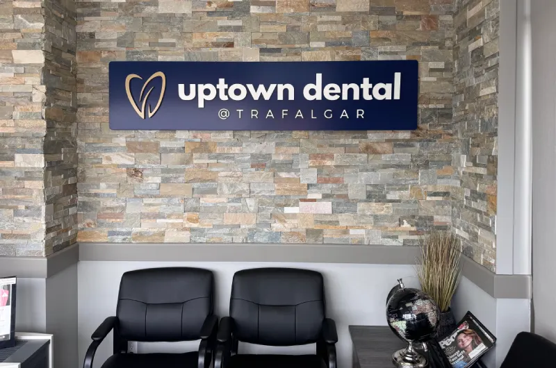 uptown-dental-signage-reception Family dentist in Oakville